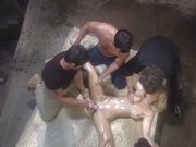 Blond gangbang anal pussy fuck makes her sweat Blond gangbang anal pussy fuck makes her sweat