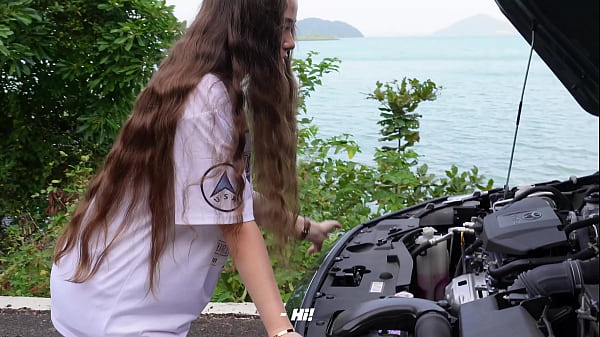 Broke Down on the Highway and Fucked My Helper in the Car