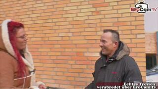Deutsche rothaarige BBW Milf Nachbarin angesprochen und gefickt